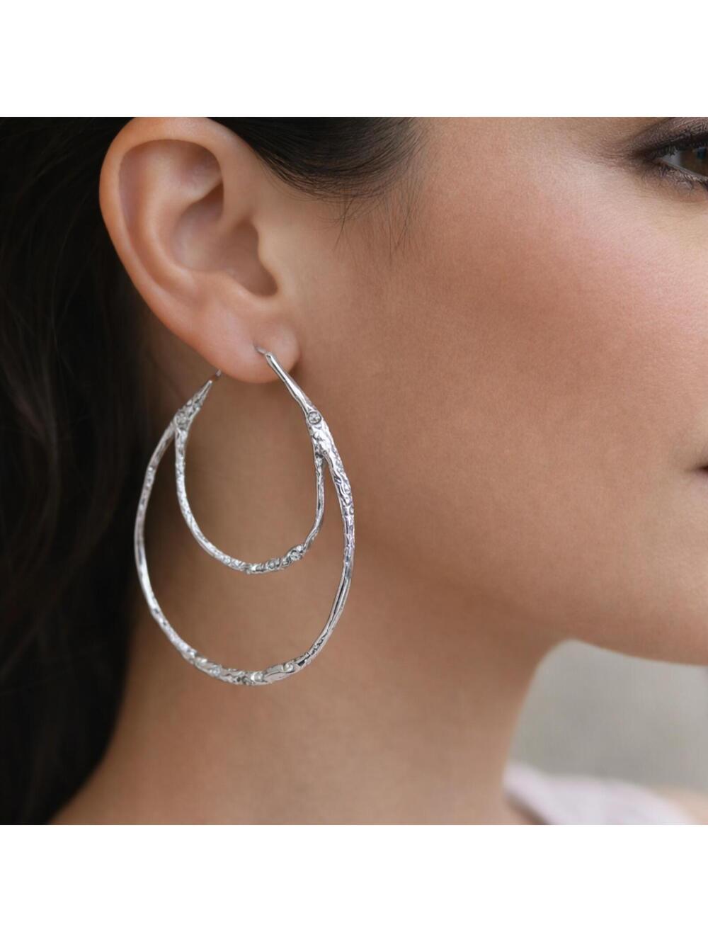 Alexis Bittar Intertwined Crystal Hoop Earrings